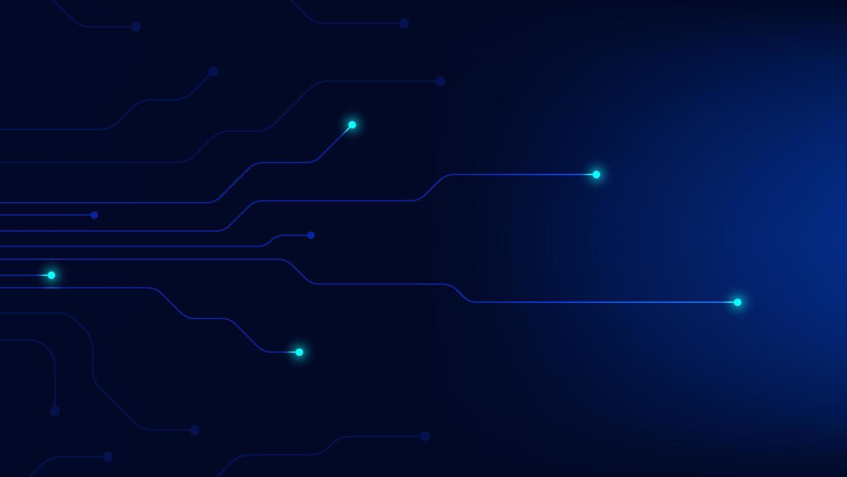 Hi tech digital circuit board. AI pad and electrical lines connected on blue lighting background. futuristic technology design element concept vector