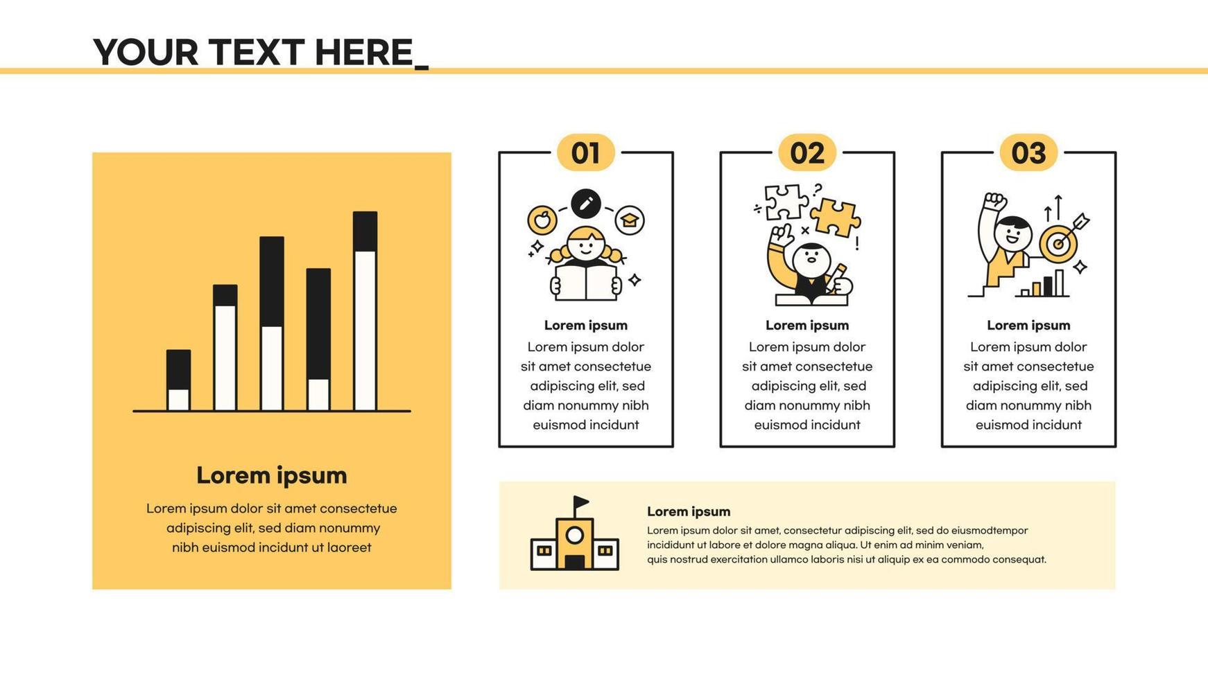 Presentation and web page concepts template. education student illustration. vector