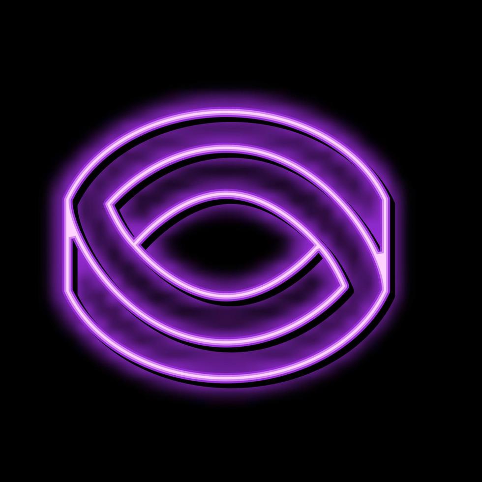 infinity impossible geometric shape neon glow icon illustration vector