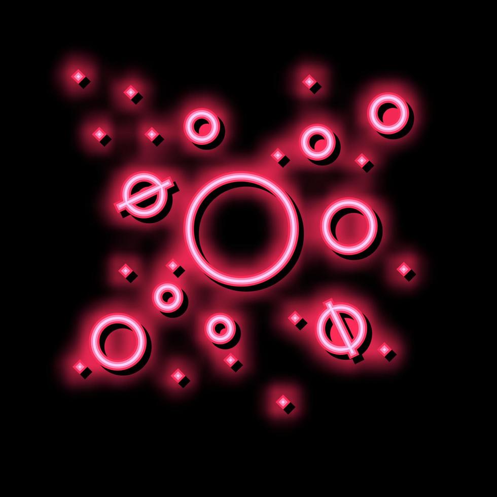solar system planets neon glow icon illustration vector