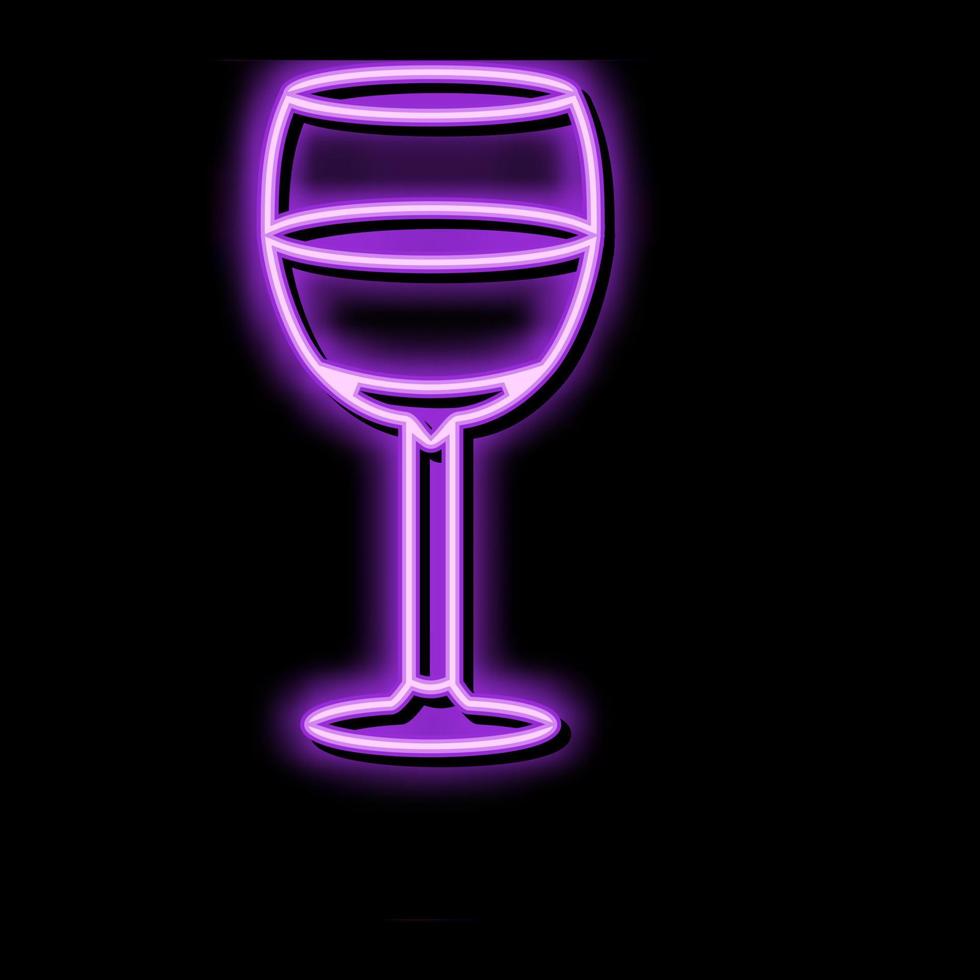 bebida vino vaso neón resplandor icono ilustración vector