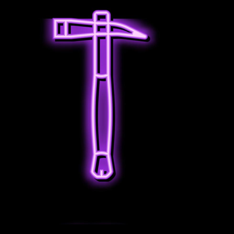 grub axe hatchet neon glow icon illustration vector