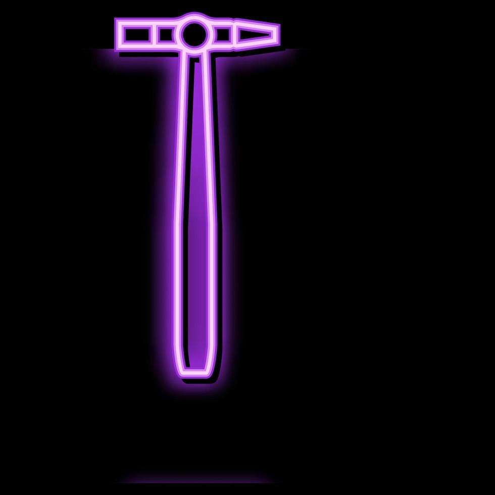 cross peen pin hammer tool neon glow icon illustration vector