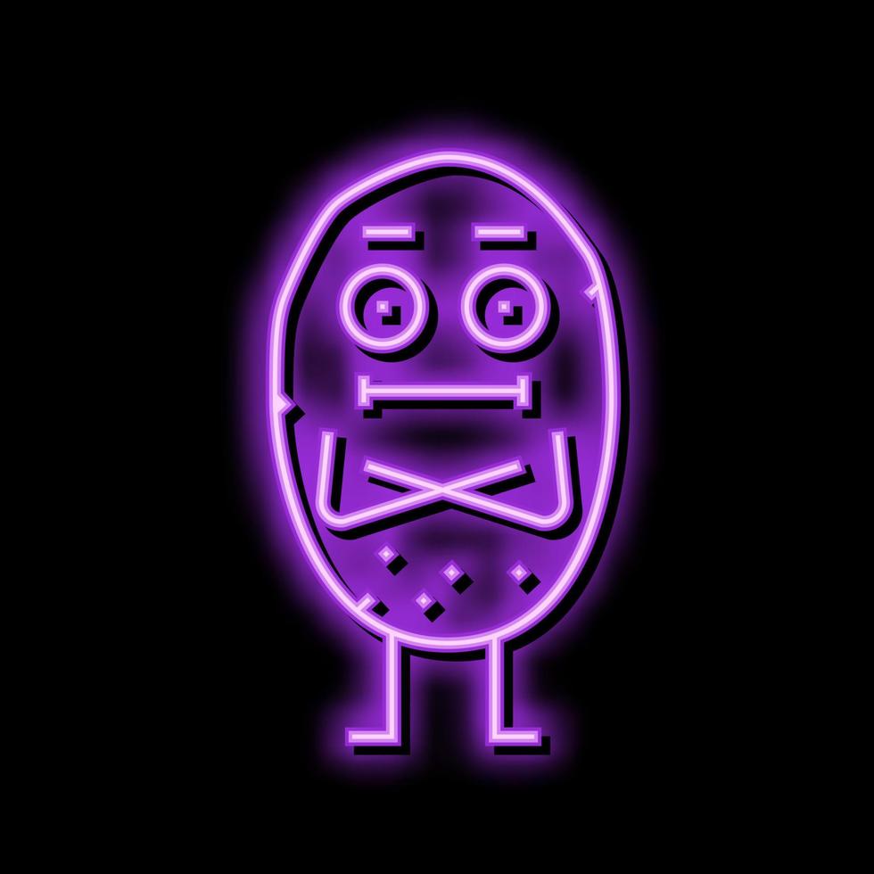 potato vegetable character neon glow icon illustration vector