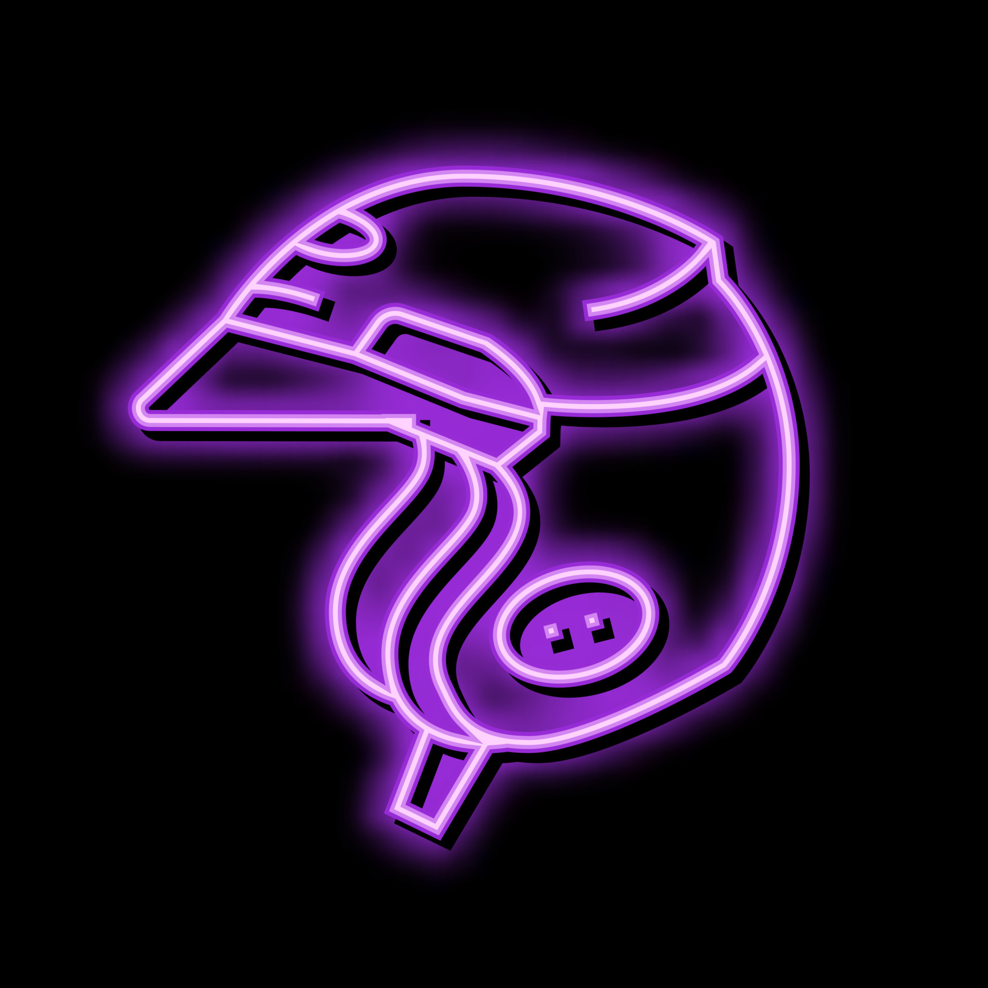 open face motorcycle helmet neon glow icon illustration 20580495 Vector