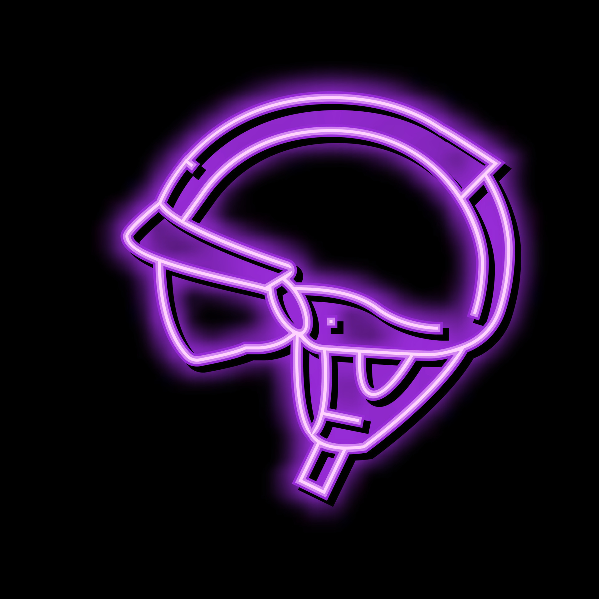half motorcycle helmet neon glow icon illustration 20580499 Vector Art