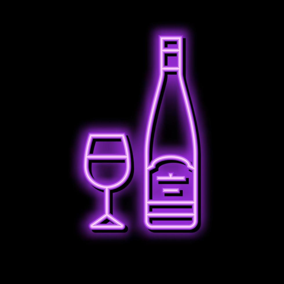 rieslin white wine neon glow icon illustration vector