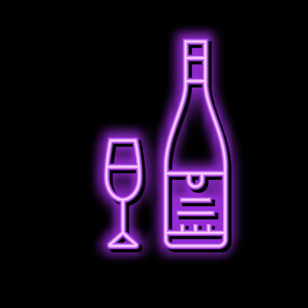 sauvignon blanc white wine neon glow icon illustration vector