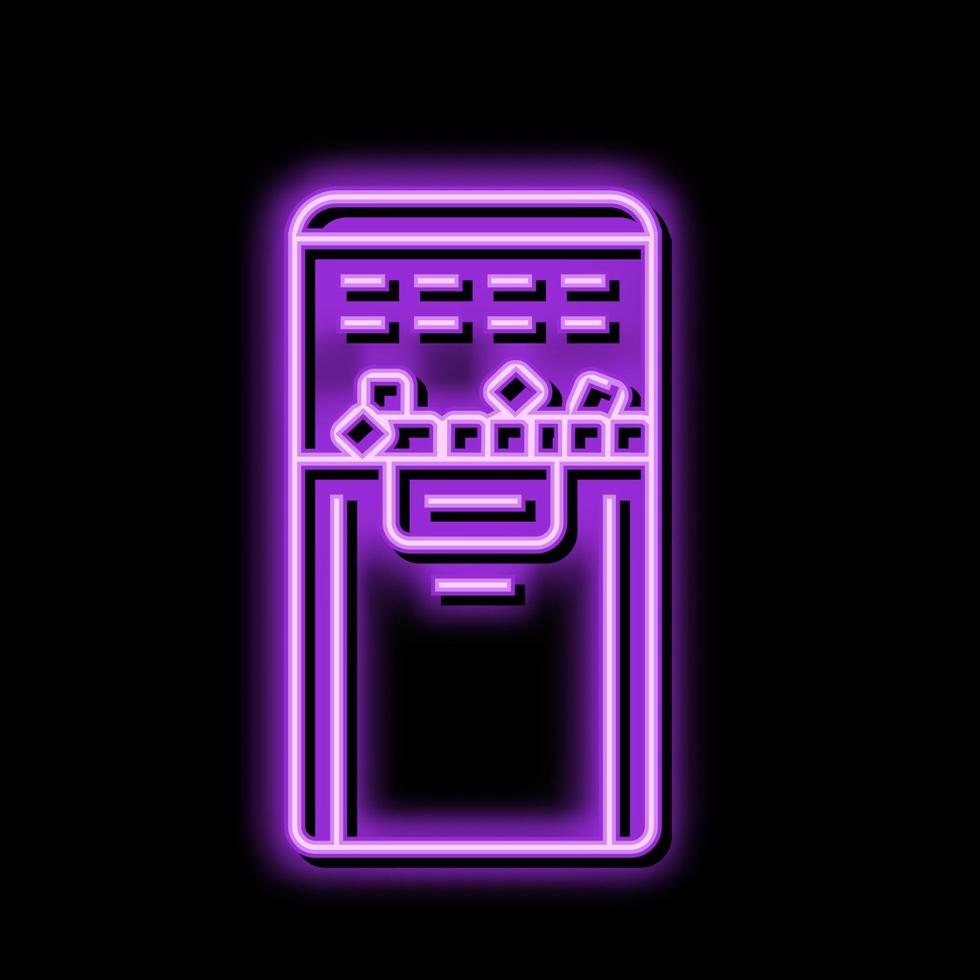 ice maker neon glow icon illustration vector