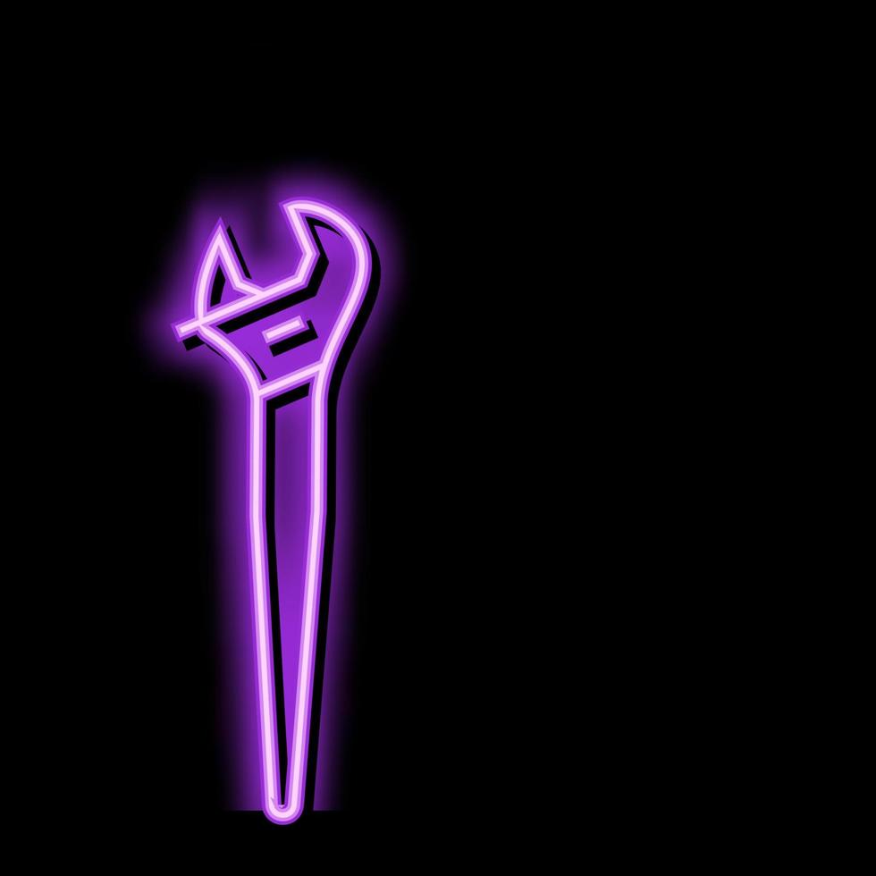 spud wrench tool neon glow icon illustration vector