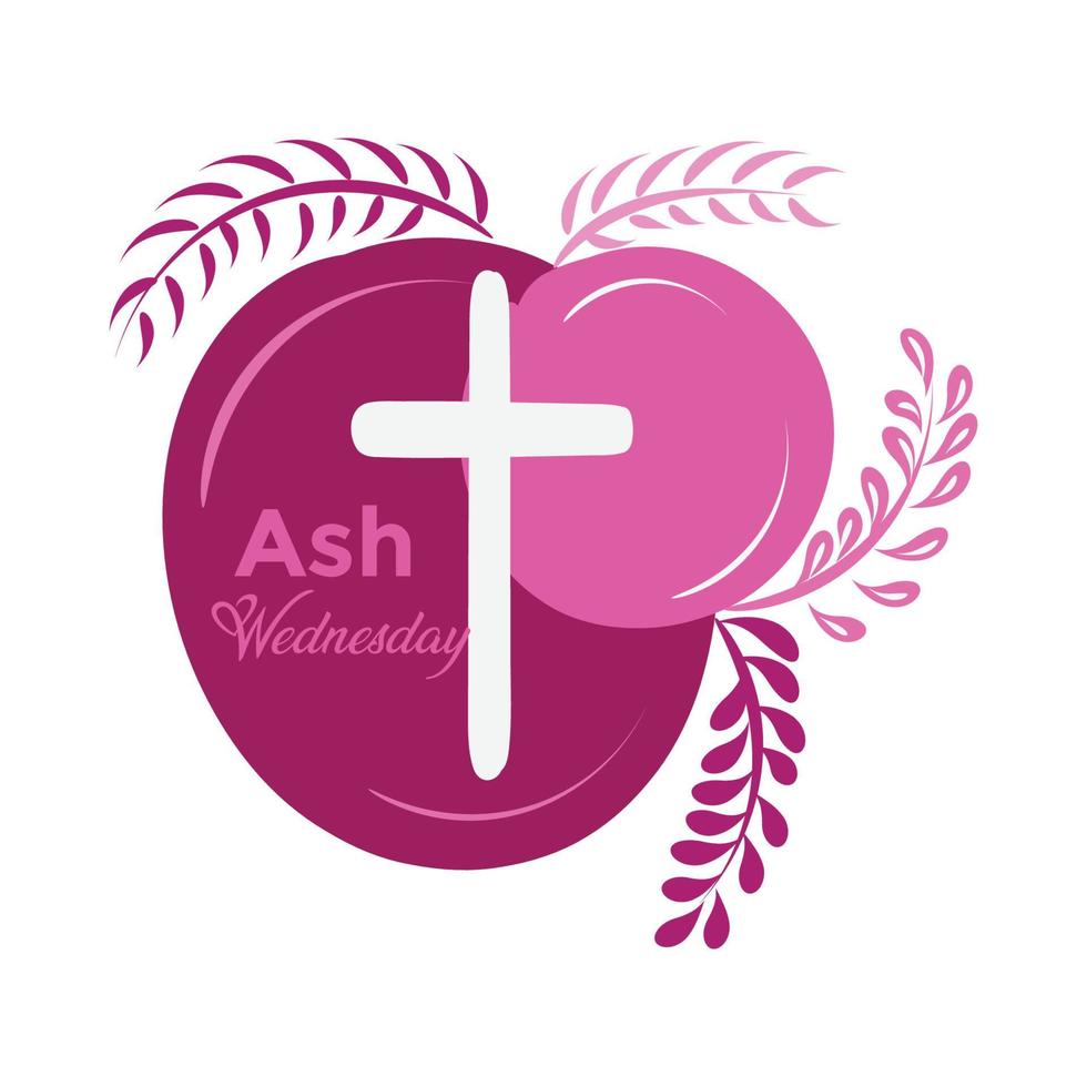 Ash Wednesday Cross Vector Art. Ash Wednesday With Cross, Blessing, Worship, Holy background design.