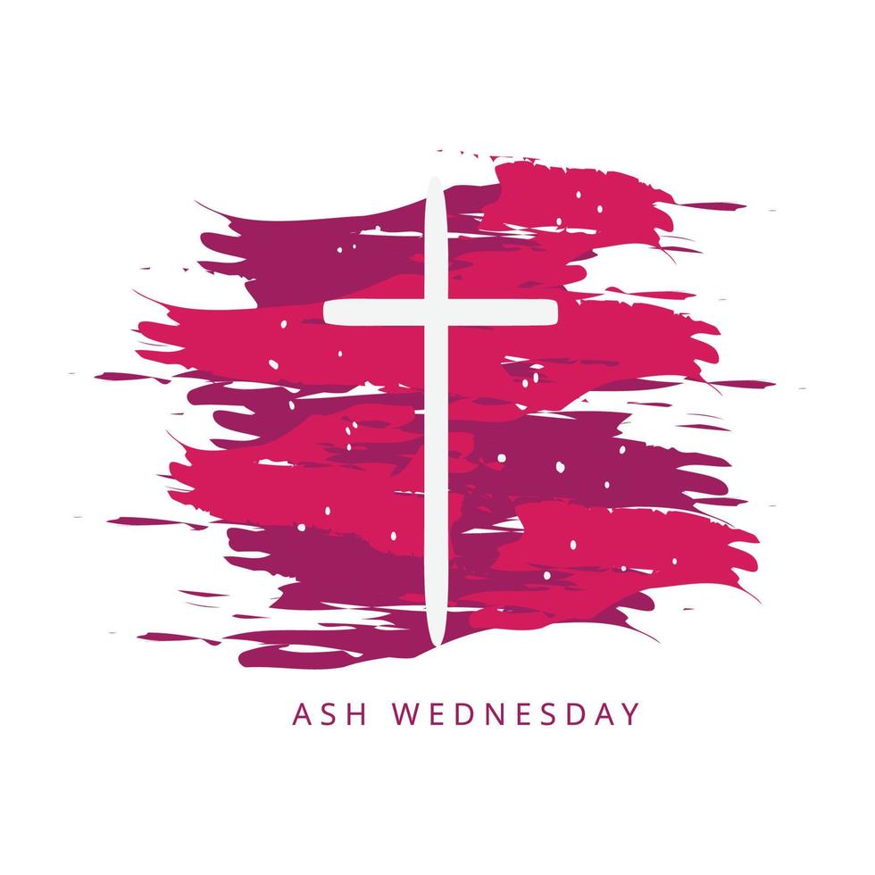 Ash Wednesday Cross Vector Art. Ash Wednesday With Cross, Blessing, Worship, Holy background design.