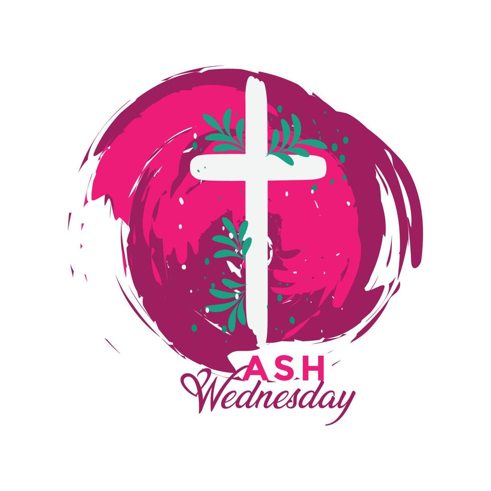 Ash Wednesday Cross Vector Art. Ash Wednesday With Cross, Blessing, Worship, Holy background design.