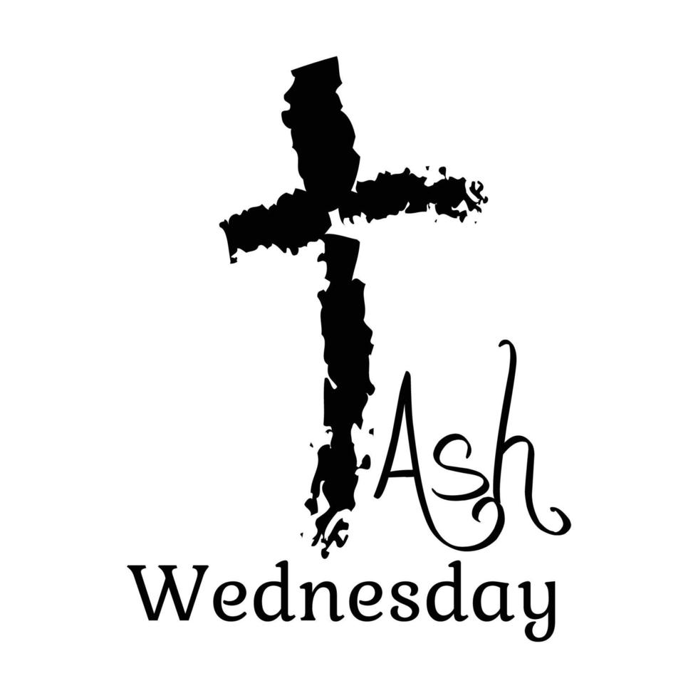 Ash Wednesday Cross Vector Art. Ash Wednesday With Cross, Blessing, Worship, Holy background design.