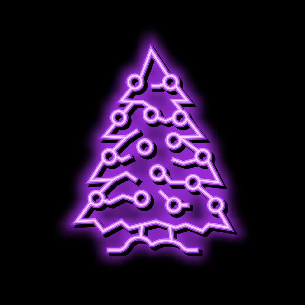 cristmas tree winter neon glow icon illustration vector