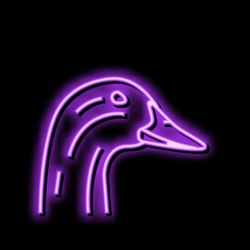 goose animal zoo neon glow icon illustration vector