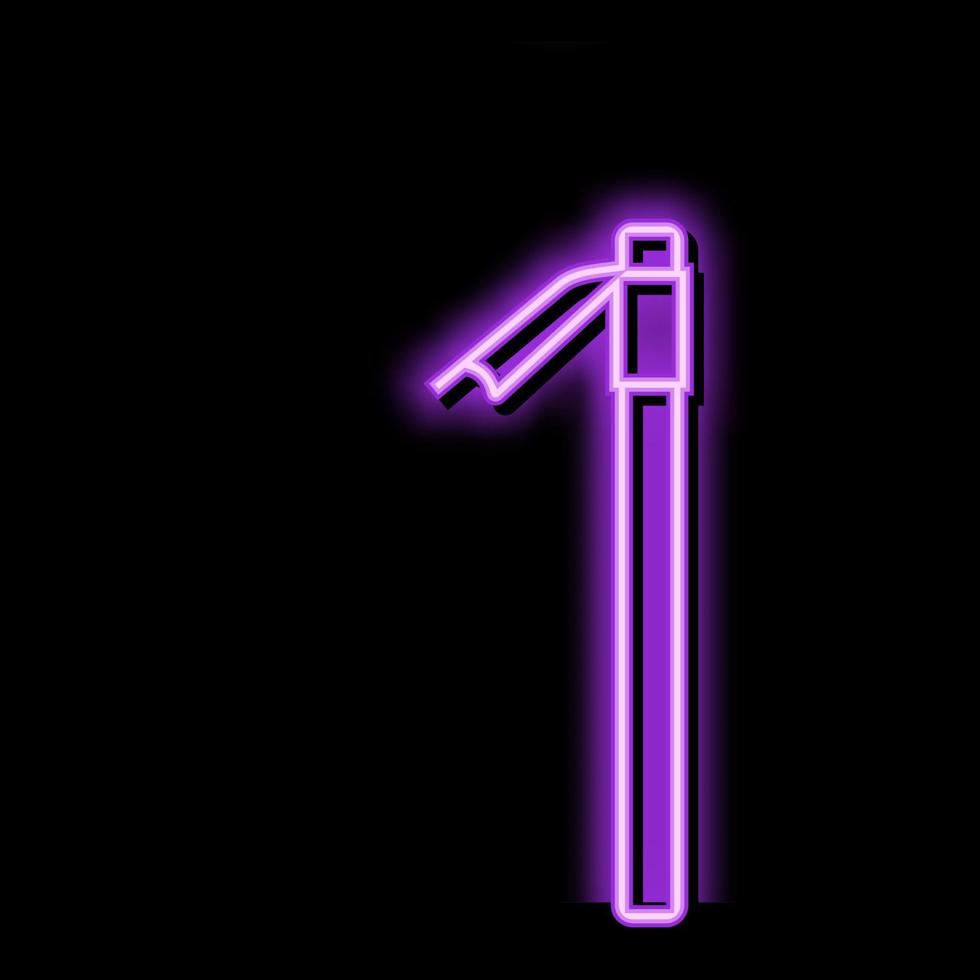 adze axe tool neon glow icon illustration vector