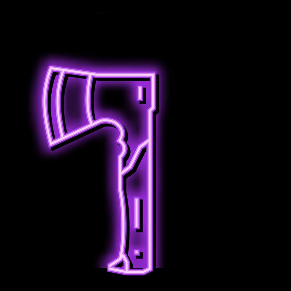 hunter axe tool neon glow icon illustration vector