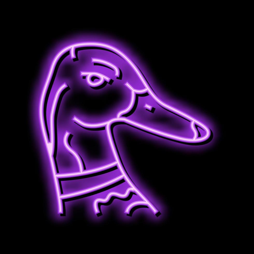 duck animal zoo neon glow icon illustration vector