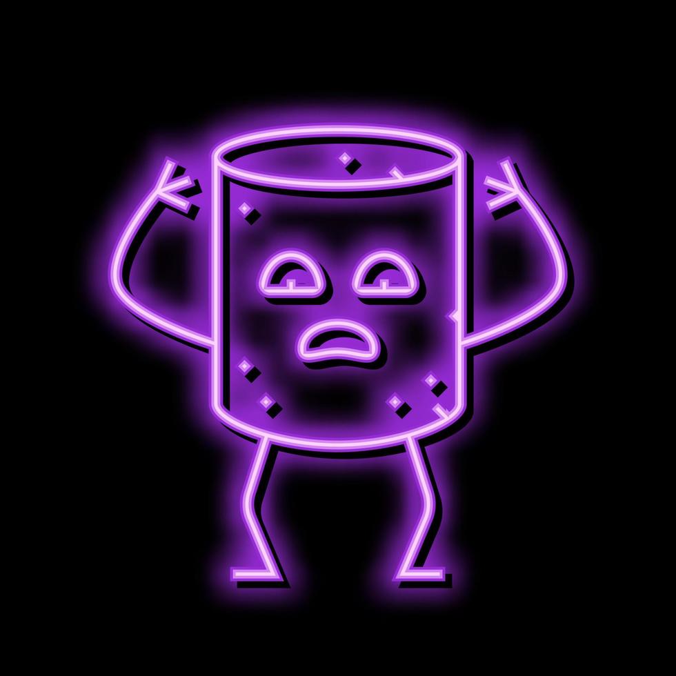 marshmallow dessert character neon glow icon illustration vector