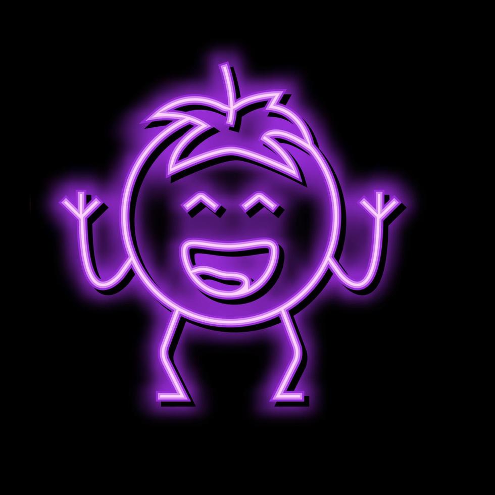 tomato character neon glow icon illustration vector