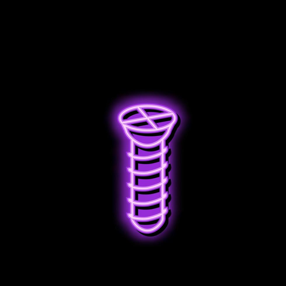 bolt metal assembly neon glow icon illustration vector