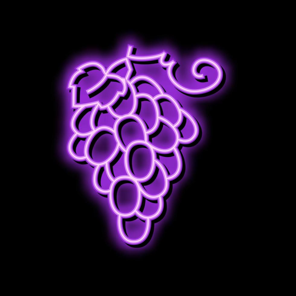 red grapes bunch neon glow icon illustration vector