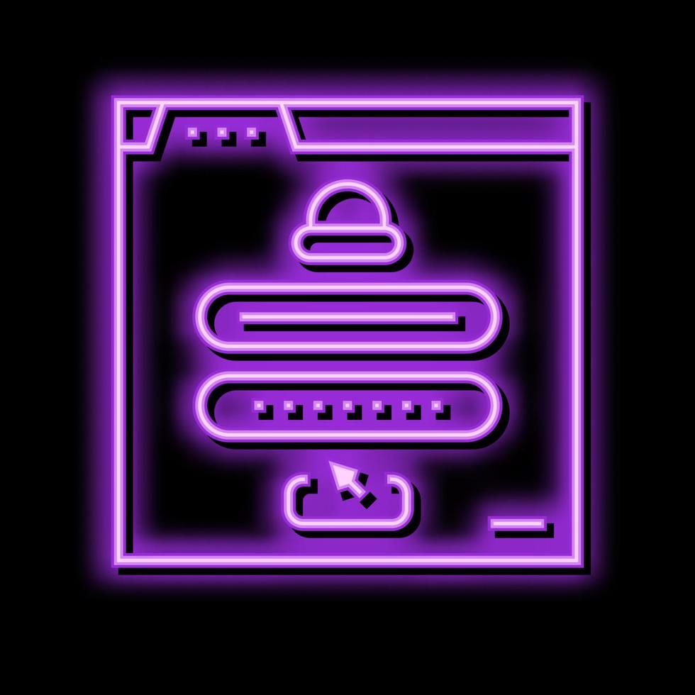 web registration neon glow icon illustration vector