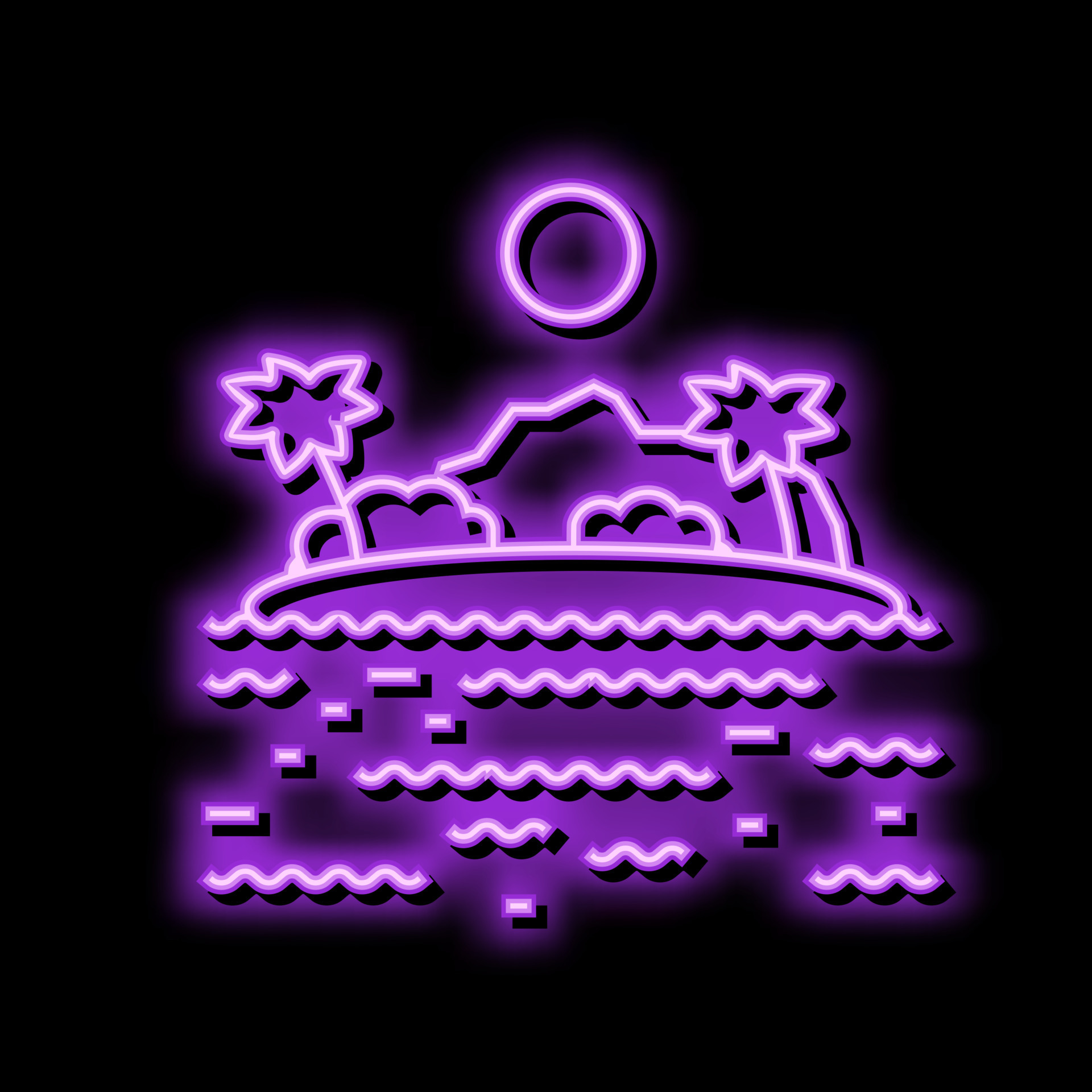 tropical island summer neon glow icon illustration 20580763 Vector Art
