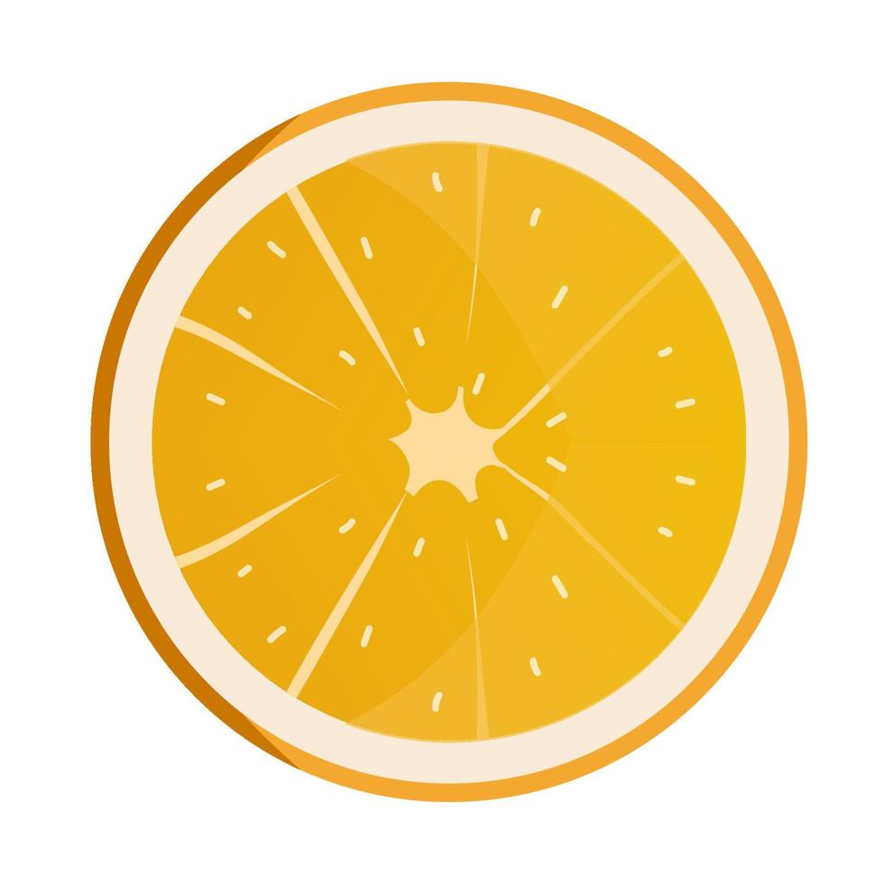 rebanada de naranja. Fresco Fruta antecedentes aislado en blanco. vector ilustración.