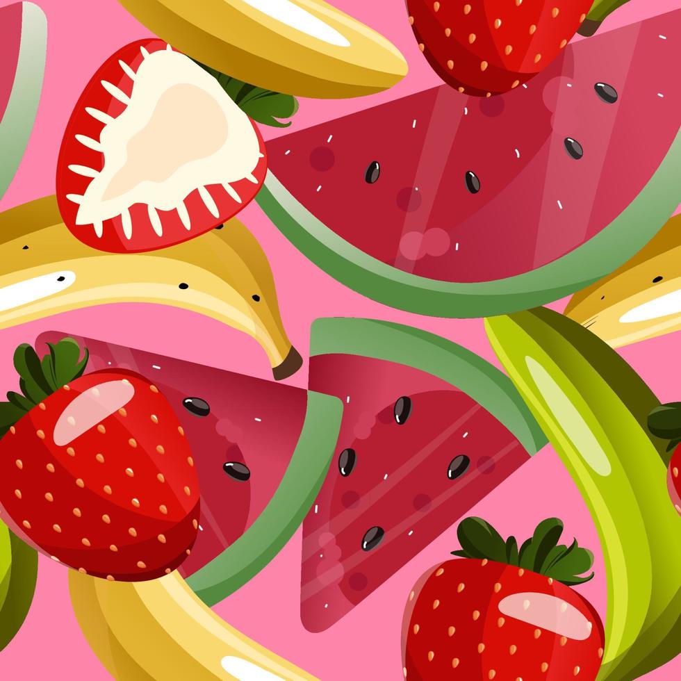 brillante, veraniego Fruta mezcla. sin costura modelo. moderno exótico diseño para envase, fondo de pantalla, tela, decoración imprimir, interior decoración y más vector