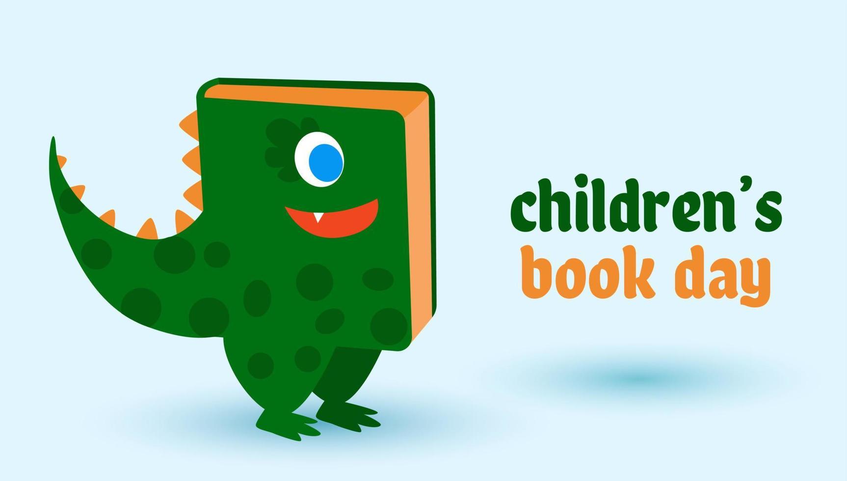 internacional para niños libro día diseño día para adecuado saludo tarjeta, póster, bandera y etc. vector