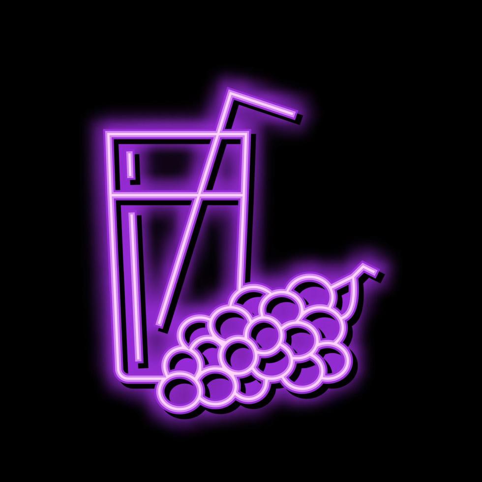 juice grape neon glow icon illustration vector