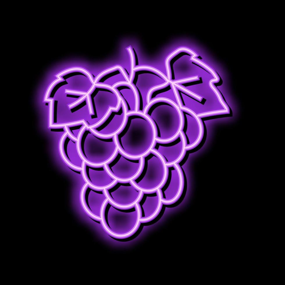 azul uva vino neón resplandor icono ilustración vector