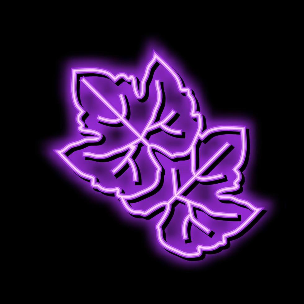 leaf green grape neon glow icon illustration vector