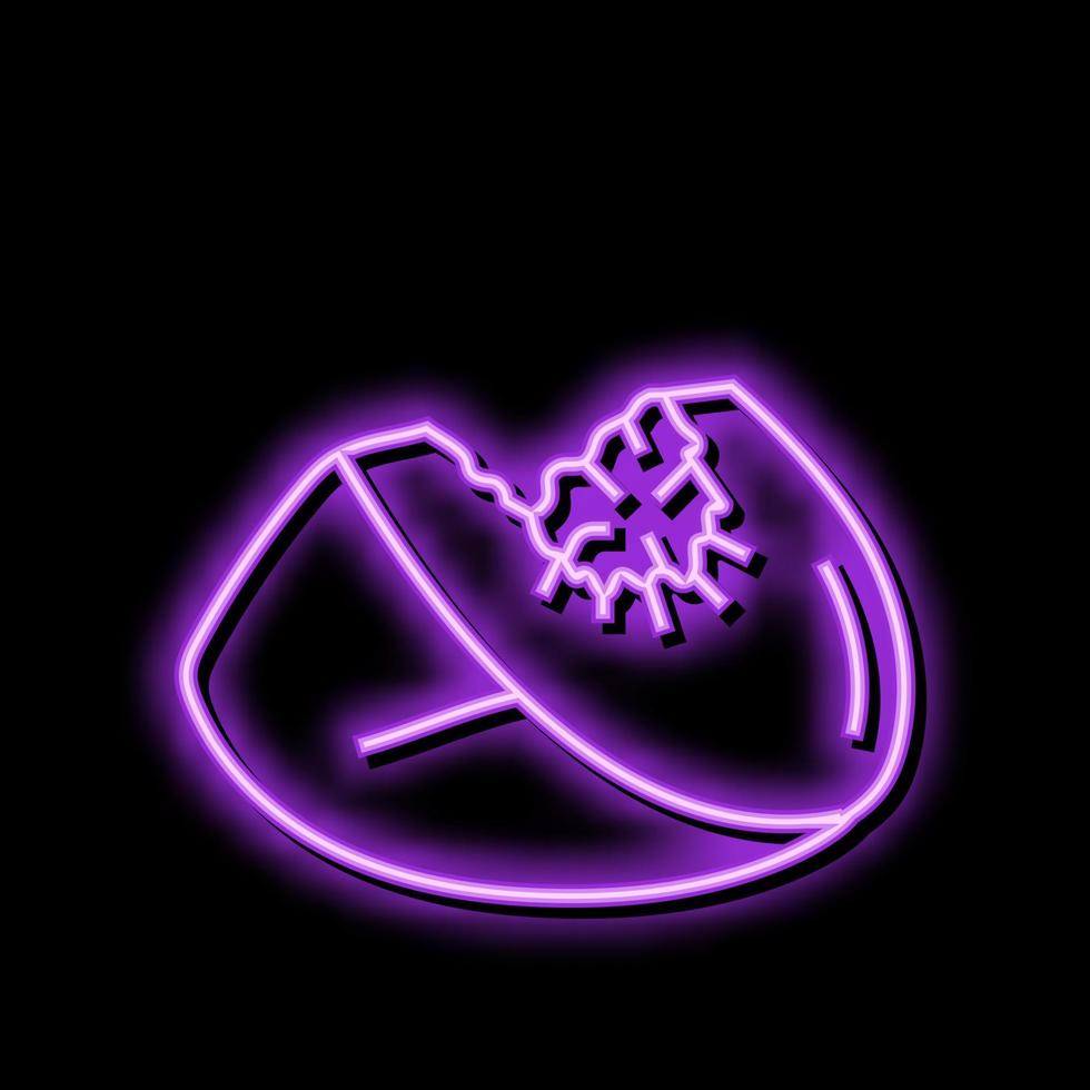 slice a peach neon glow icon illustration vector