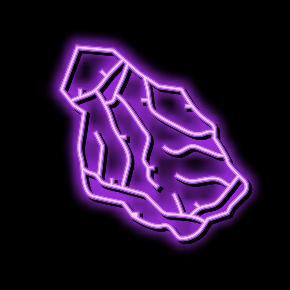 slate stone rock neon glow icon illustration vector
