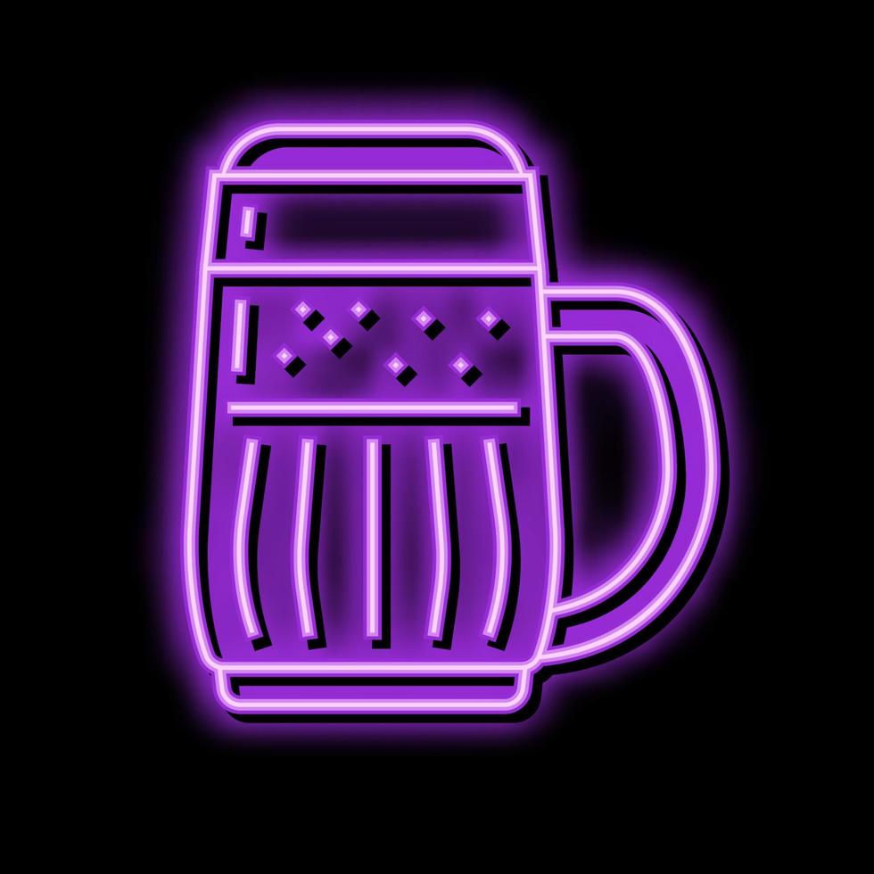 stout beer glass neon glow icon illustration vector