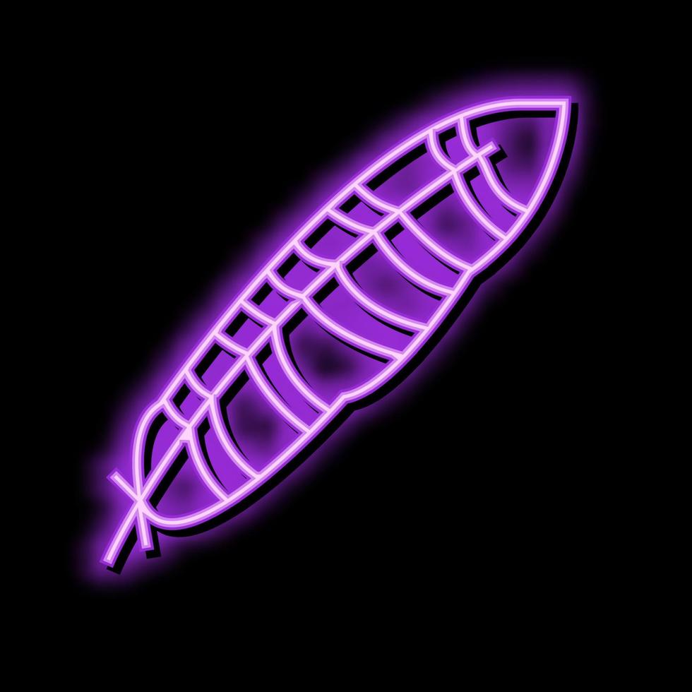 bird feather soft fluffy neon glow icon illustration vector