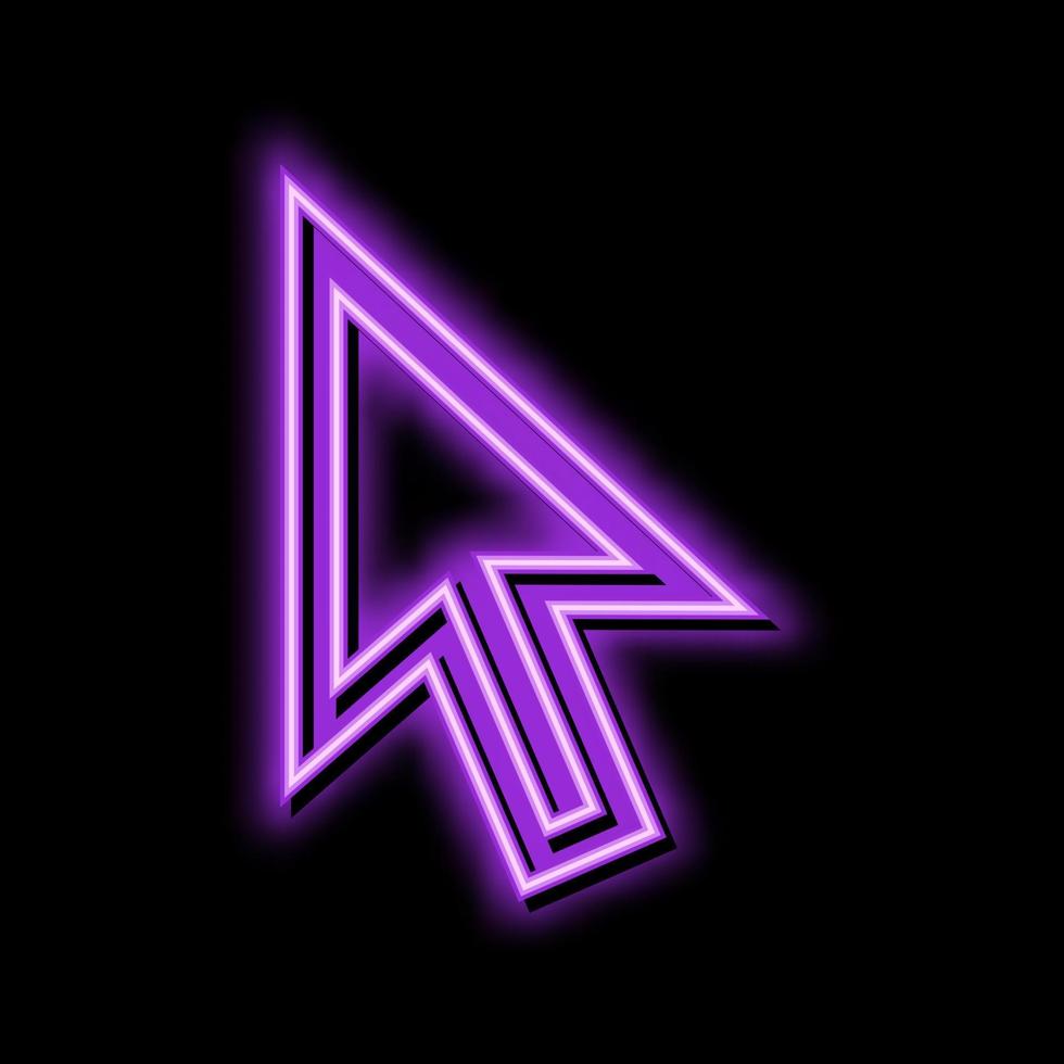 cursor arrow neon glow icon illustration vector