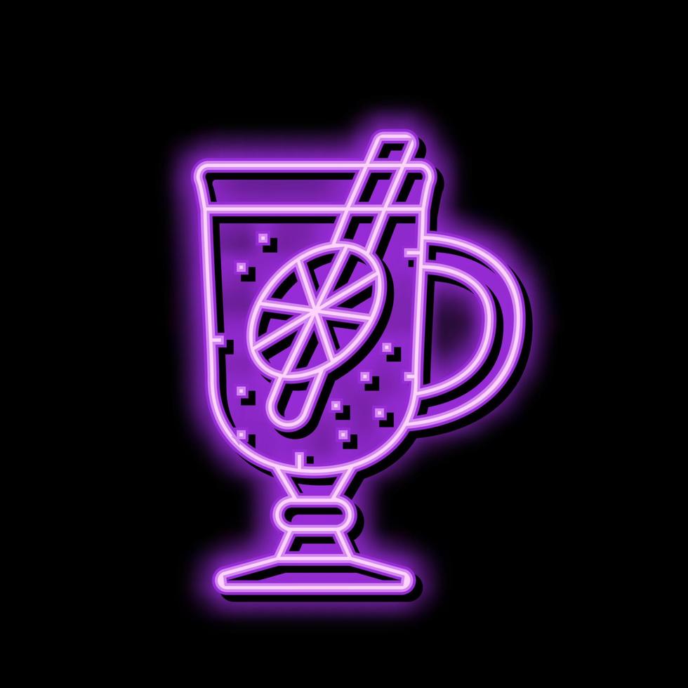mulled wine autumn neon glow icon illustration vector