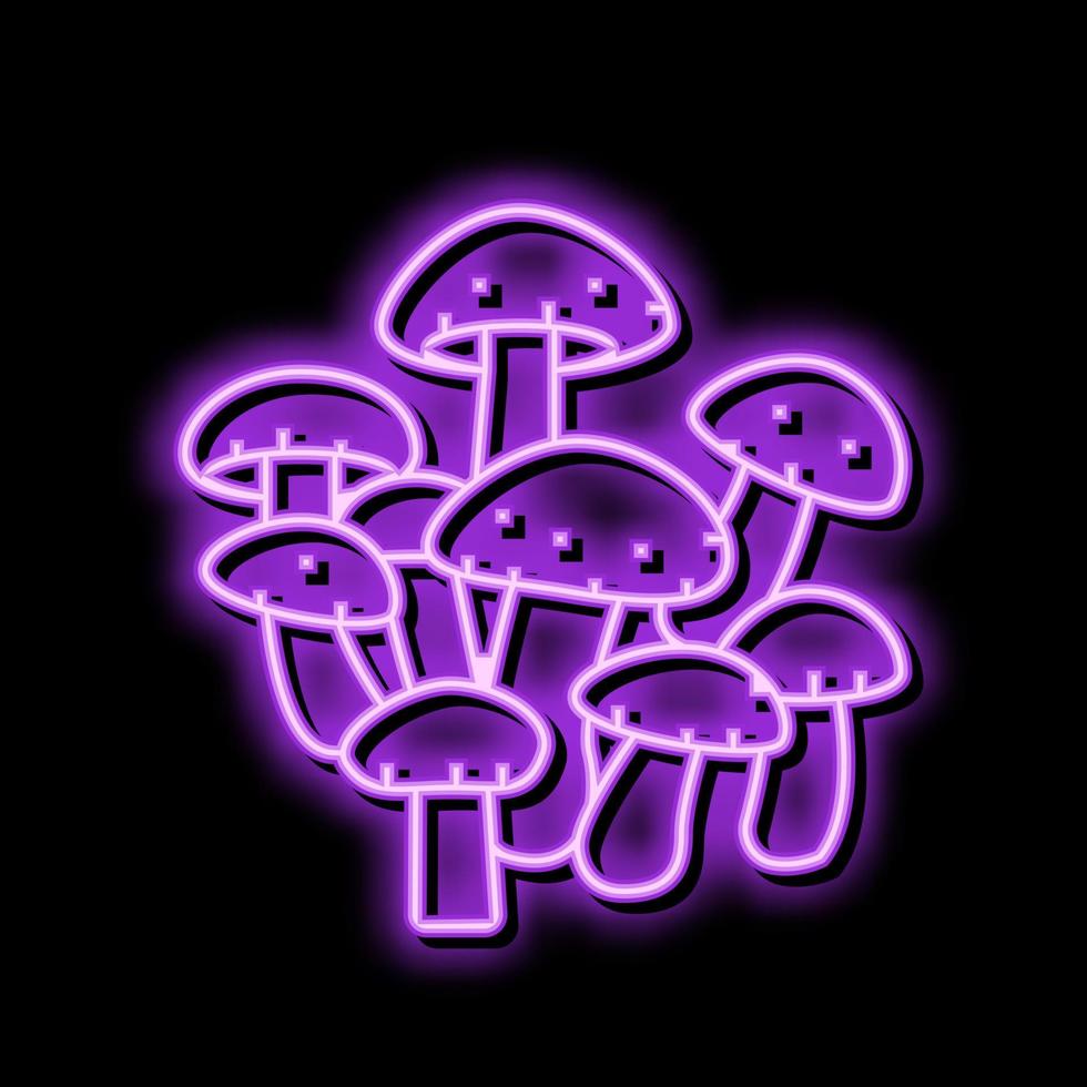 shiitake mushroom neon glow icon illustration vector