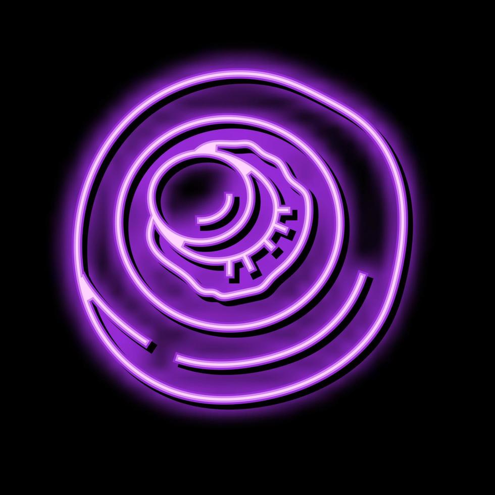 champignon white mushroom neon glow icon illustration vector