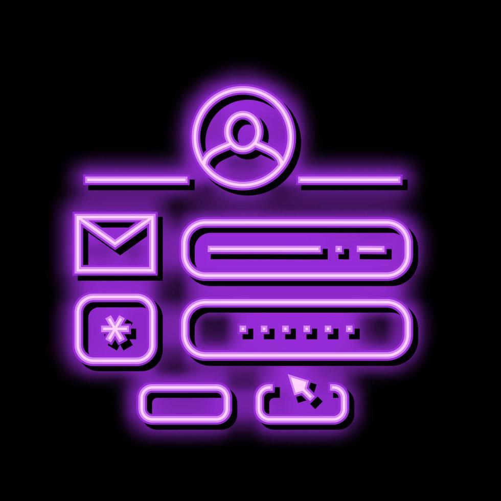 sign up with e-mail neon glow icon illustration vector