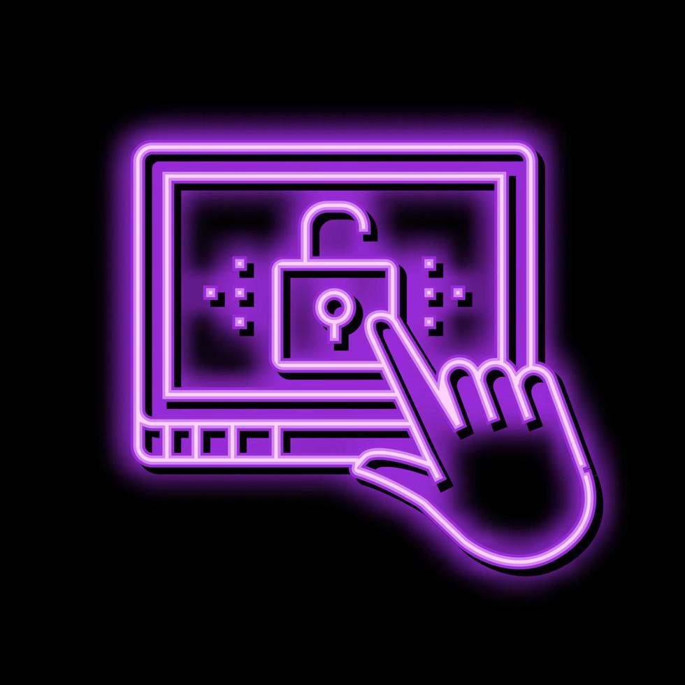 get access registration neon glow icon illustration vector