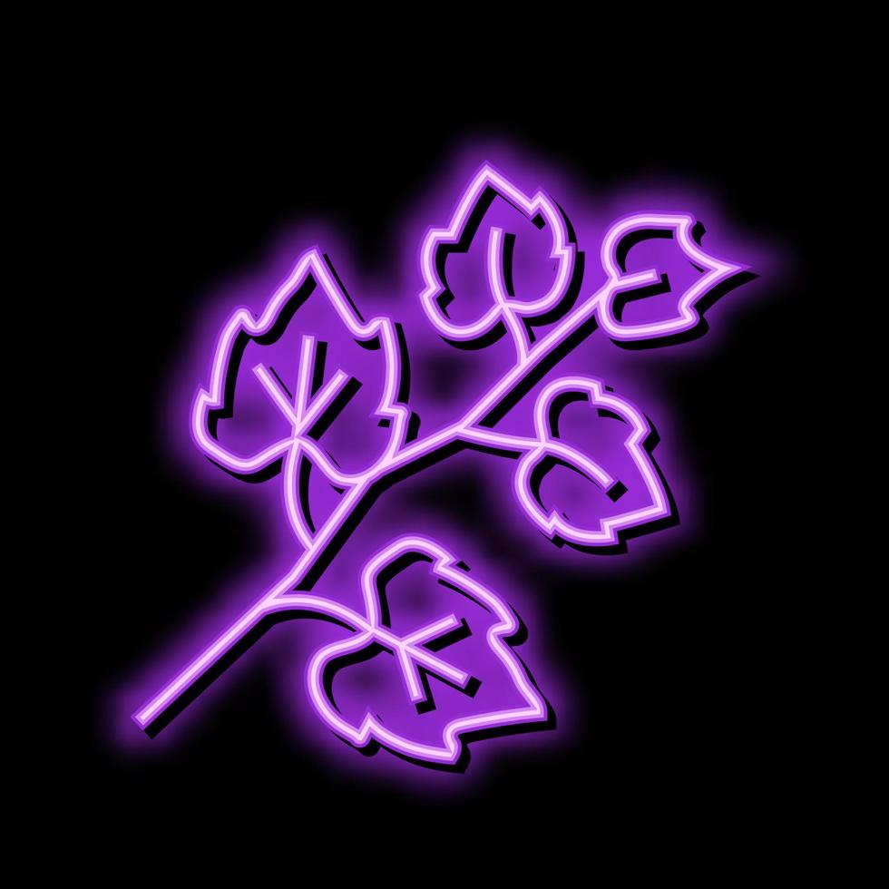 leaf grape neon glow icon illustration vector