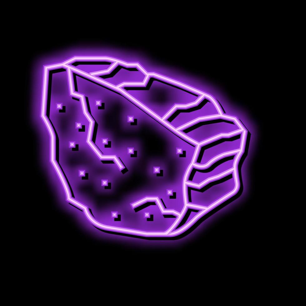 basalt stone rock neon glow icon illustration vector