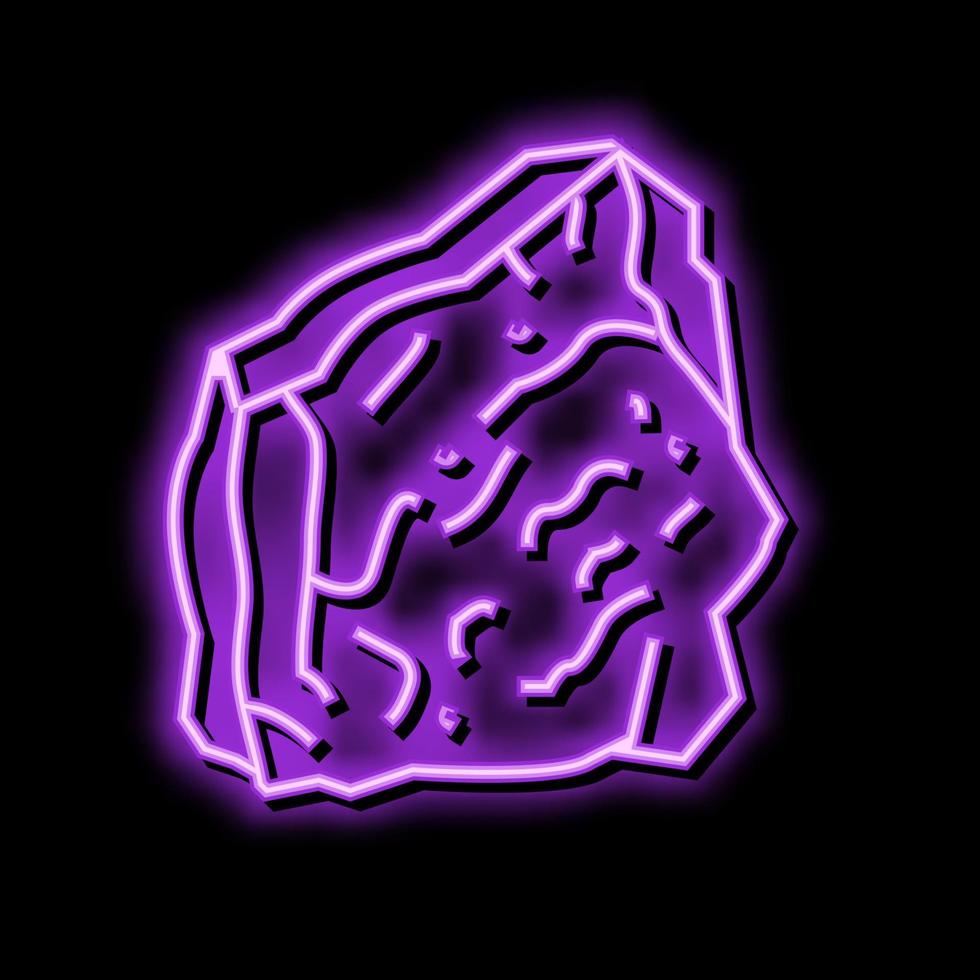 granite stone rock neon glow icon illustration vector