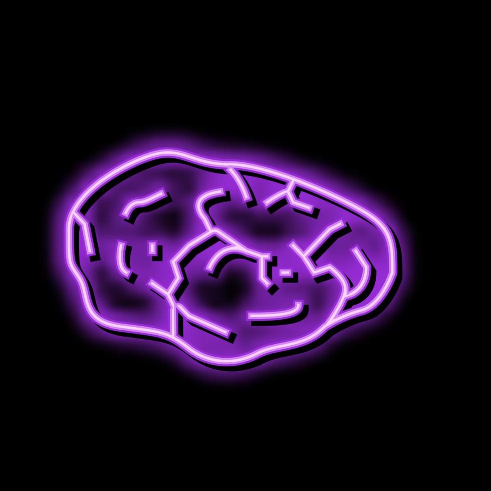 turquoise stone rock neon glow icon illustration vector