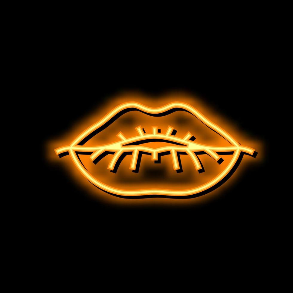 lip facial neon glow icon illustration vector